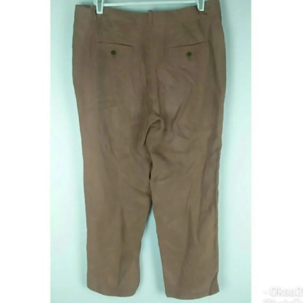 J. Crew City fit Cupro Élan Vegan silk Trouser pants cropped Sz.8